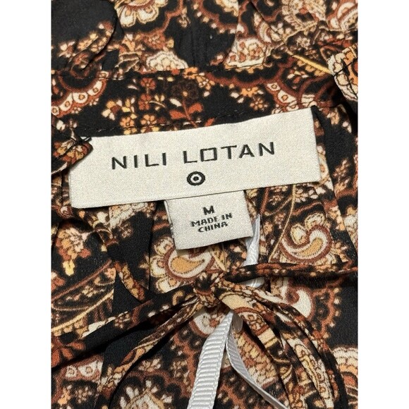 NEW! Niki Lotan Boho Hippie Paisley Long Sleeve Blouse Medium Puffy Sleeves‎ - Picture 5 of 10